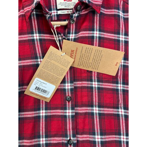 Fjallraven Women's Ovik Flannel Long Sleeve Shirt Deep Red Size X-Small Outdoor - Picture 9 of 16